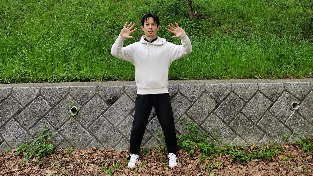 zhanzhuang health stance holding pushing standing practice yiquan standing pile post exercise